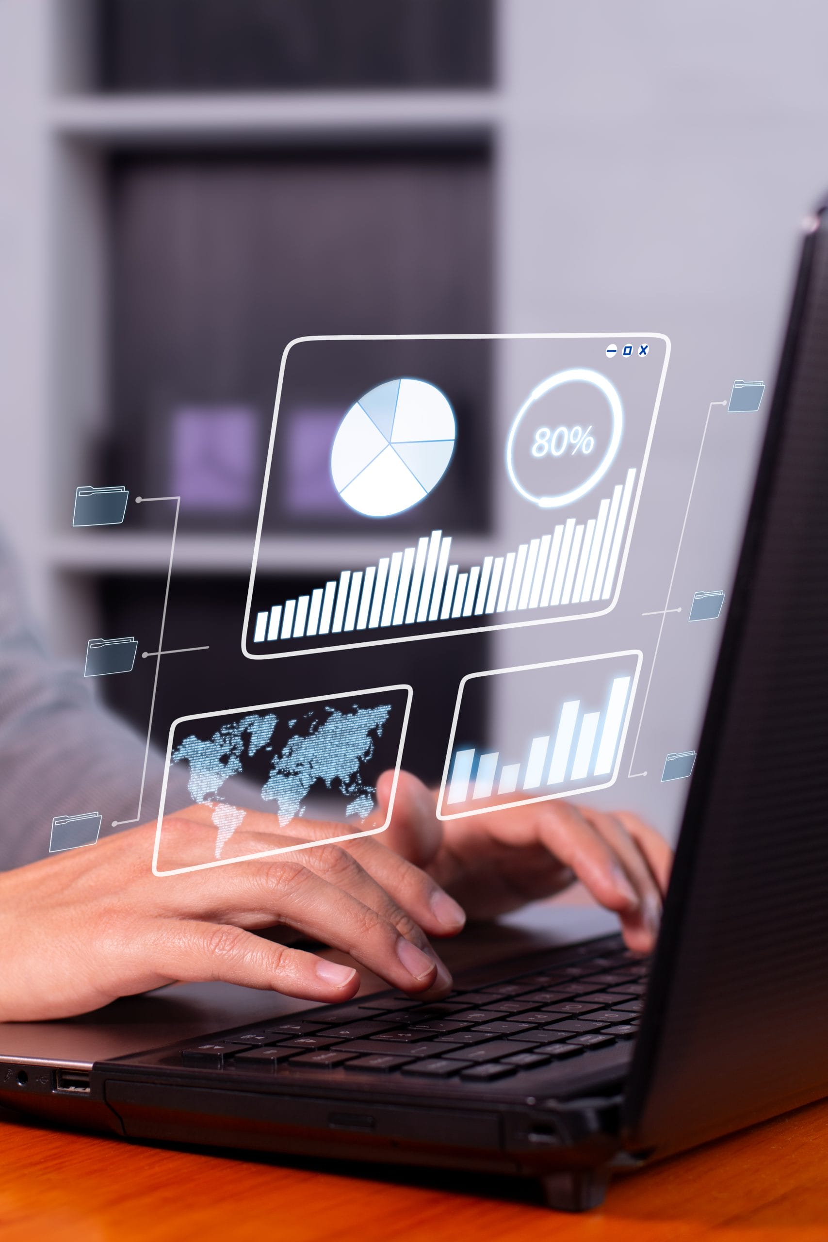 Close-up of a person typing on a laptop keyboard, representing data-driven insights and industry alignment.