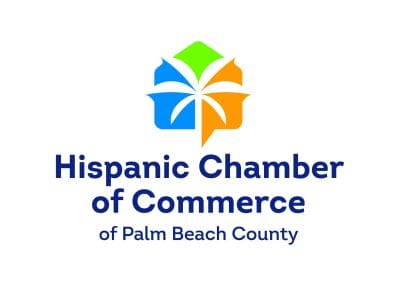 Hispanic Chamber of Commerce of Palm Beach County logo with colorful geometric shapes forming a star above the organization’s name.