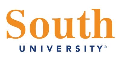South University logo with the word ‘South’ in orange and ‘University’ in blue text below it.